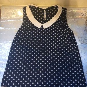 Navy Blue Blouse